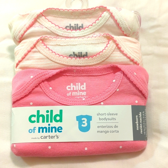 Child of mine made by Carter’s bodysuit Newborn 3 quantity short sleeve bodysuit - Picture 2 of 5